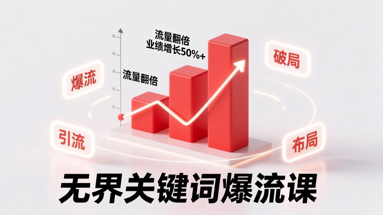 无界关键词爆流课，破局布局逻辑、阶段精准引流，实现流量翻倍，店铺业绩增长50%+。-网创联盟云网创