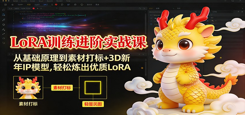 LoRA训练进阶实战课：从基础原理到素材打标+3D新年IP模型，轻松炼出优质LoRA-网创联盟云网创