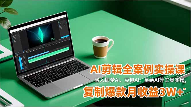 AI剪辑全案例实操课,融入即梦AI、豆包AI、星绘AI等工具实操,复制爆款月收益3W+-网创联盟云网创