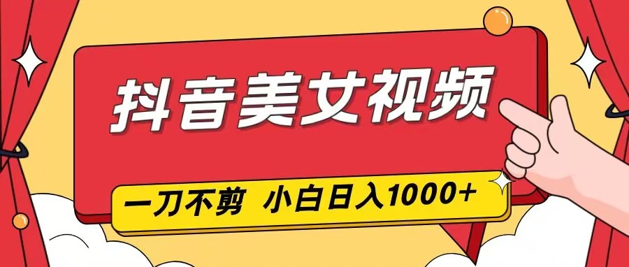 抖音美女视频，一刀不剪，两分钟一条视频，小白轻松上手，日入1000-网创联盟云网创