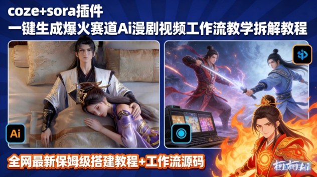 SORA2一键生成AI漫剧视频coze工作流搭建教程，小白轻松入局漫剧圈-网创联盟云网创