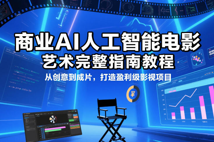 商业AI人工智能电影制作的艺术完整指南教程，从创意到成片，打造盈利级影视项目-网创联盟云网创