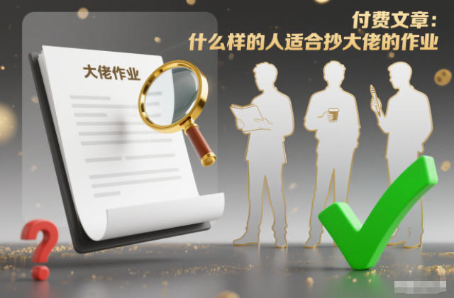 付费文章:什么样的人适合抄大佬的作业?-网创联盟云网创