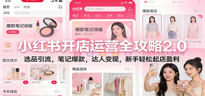小红书开店运营全攻略2.0：选品引流，笔记爆款，达人变现，新手轻松起店盈利-网创联盟云网创