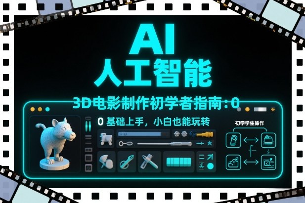 AI人工智能3D电影制作初学者指南:0基础上手,小白也能玩转-网创联盟云网创