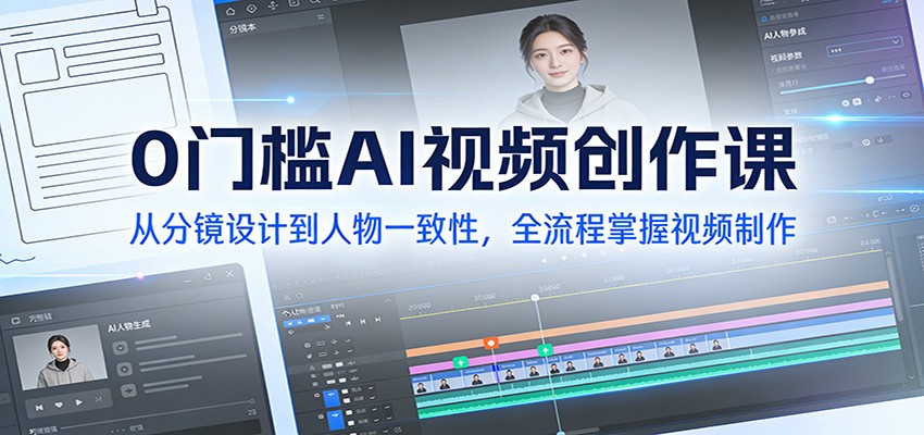 0门槛AI视频创作课：从分镜设计到人物一致性，全流程掌握视频制作-网创联盟云网创