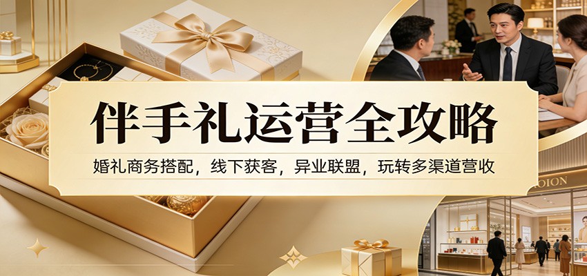 伴手礼运营全攻略：婚礼商务搭配，线下获客，异业联盟，玩转多渠道营收-网创联盟云网创