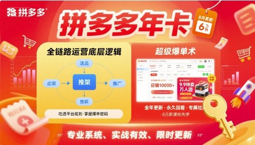 拼多多年卡，拼多多全链路运营底层逻辑，超级爆单术【更新26年1月】-网创联盟云网创