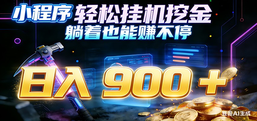 小程序挂机挖金，自动赚金币换现金，多号并行日入900+，轻松搞副业-网创联盟云网创