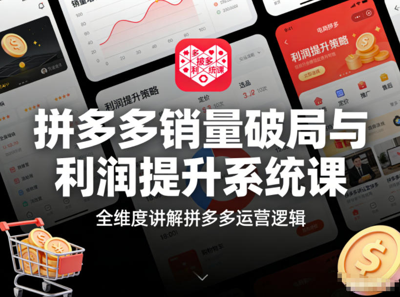 拼多多销量破局与利润提升系统课,全维度讲解拼多多运营逻辑-网创联盟云网创