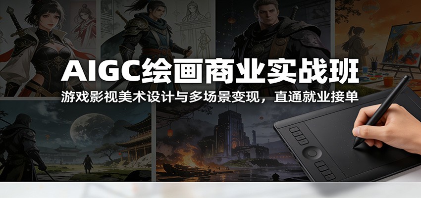 AIGC绘画商业实战班：游戏影视美术设计与多场景变现，直通就业接单-网创联盟云网创