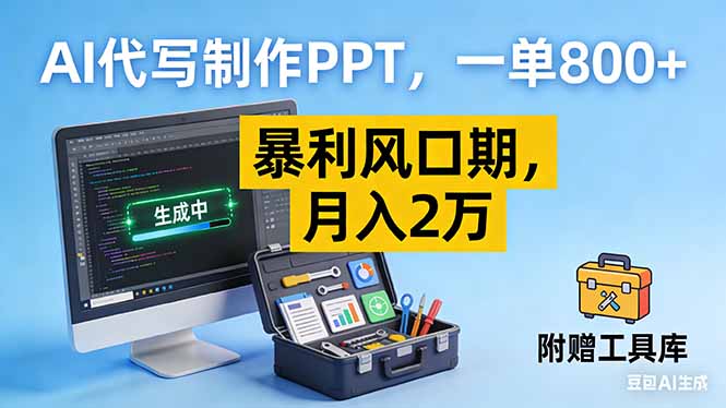 AI代写制作PPT,一单800+, 暴利风口期,月入2万【附工具】-网创联盟云网创