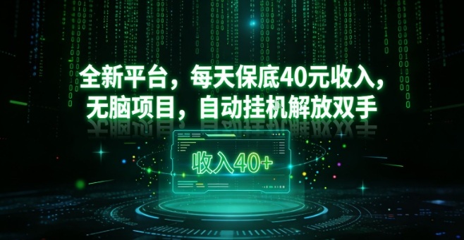 全新平台，每天保底40米收入，无脑项目，自动挂G解放双手【揭秘】-网创联盟云网创